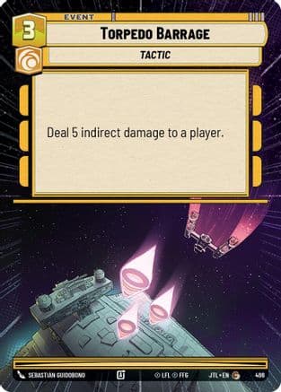 Torpedo Barrage (Hyperspace) — Jump to Lightspeed Star Wars: Unlimited card by Sebastián Guidobono