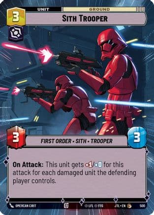 Sith Trooper (Hyperspace) — Jump to Lightspeed Star Wars: Unlimited card by Omercan Cirit