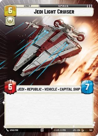 Jedi Light Cruiser (Hyperspace) — Jump to Lightspeed Star Wars: Unlimited card by Amad Mir