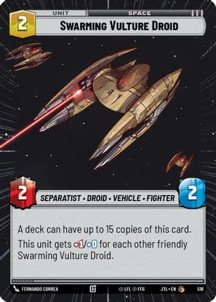 Swarming Vulture Droid (Hyperspace) — Jump to Lightspeed Star Wars: Unlimited card by Fernando Correa