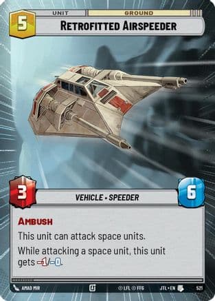 Retrofitted Airspeeder (Hyperspace) — Jump to Lightspeed Star Wars: Unlimited card by Amad Mir