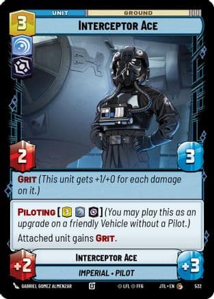 Interceptor Ace (Foil) — Jump to Lightspeed Star Wars: Unlimited card by Gabriel Gomez Almenzar