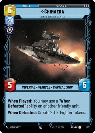 Chimaera - Reinforcing the Center (Foil) — Jump to Lightspeed Star Wars: Unlimited card by Amélie Hutt