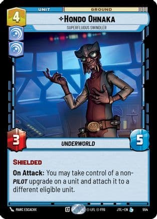 Hondo Ohnaka - Superfluous Swindler (Foil) — Jump to Lightspeed Star Wars: Unlimited card by Marc Escachx