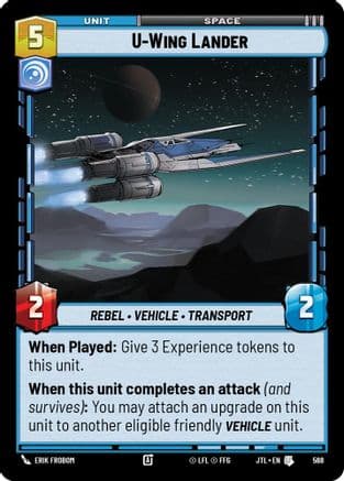 U-Wing Lander (Foil) — Jump to Lightspeed Star Wars: Unlimited card by Erik Frobom