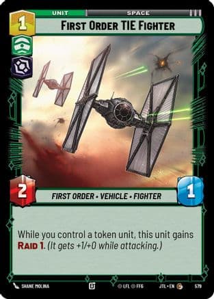 First Order TIE Fighter (Foil) — Jump to Lightspeed Star Wars: Unlimited card by Shane Molina