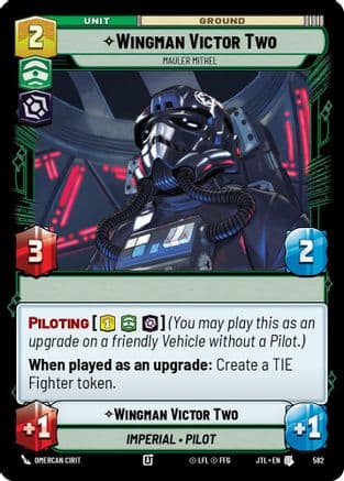 Wingman Victor Two - Mauler Mithel (Foil) — Jump to Lightspeed Star Wars: Unlimited card by Omercan Cirit