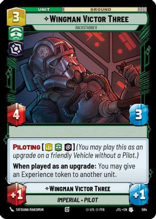 Wingman Victor Three - Backstabber (Foil) — Jump to Lightspeed Star Wars: Unlimited card by Tatsiana Maksimuk