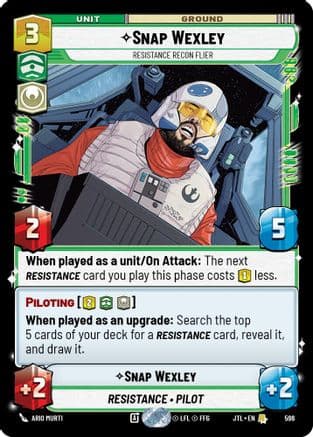 Snap Wexley - Resistance Recon Flier (Foil) — Jump to Lightspeed Star Wars: Unlimited card by Ario Murti