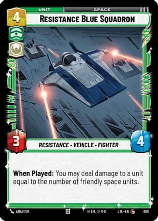 Resistance Blue Squadron (Foil) — Jump to Lightspeed Star Wars: Unlimited card by Amad Mir
