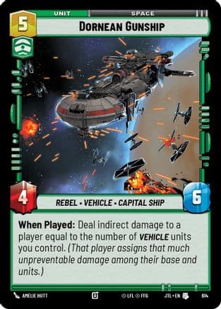 Dornean Gunship (Foil) — Jump to Lightspeed Star Wars: Unlimited card by Amélie Hutt