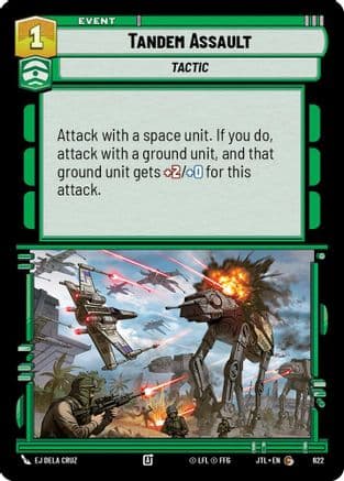 Tandem Assault (Foil) — Jump to Lightspeed Star Wars: Unlimited card by EJ Dela Cruz
