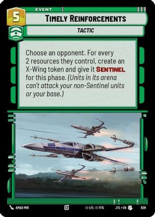 Timely Reinforcements (Foil) — Jump to Lightspeed Star Wars: Unlimited card by Amad Mir