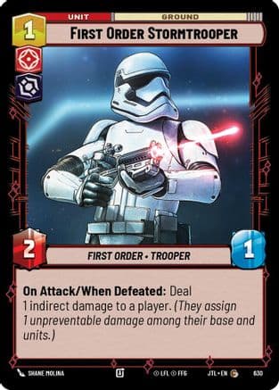 First Order Stormtrooper (Foil) — Jump to Lightspeed Star Wars: Unlimited card by Shane Molina