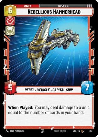 Rebellious Hammerhead (Foil) — Jump to Lightspeed Star Wars: Unlimited card by Kyle Petchock