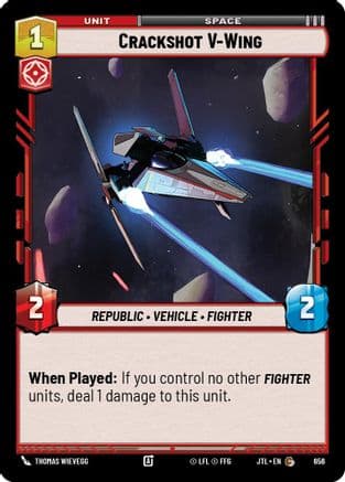Crackshot V-Wing (Foil) — Jump to Lightspeed Star Wars: Unlimited card by Thomas Wievegg