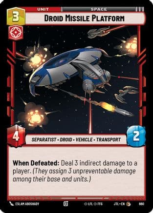 Droid Missile Platform (Foil) — Jump to Lightspeed Star Wars: Unlimited card by Eslam AboShady