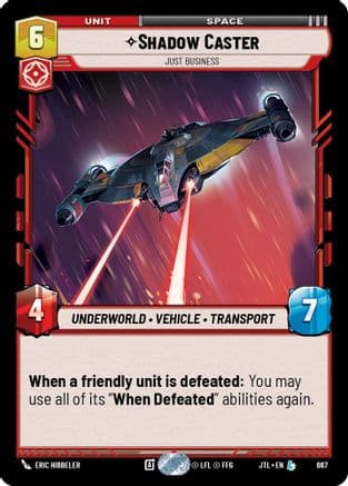 Shadow Caster - Just Business (Foil) — Jump to Lightspeed Star Wars: Unlimited card by Eric Hibbeler