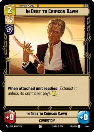 In Debt to Crimson Dawn (Foil) — Jump to Lightspeed Star Wars: Unlimited card by Eric Hibbeler