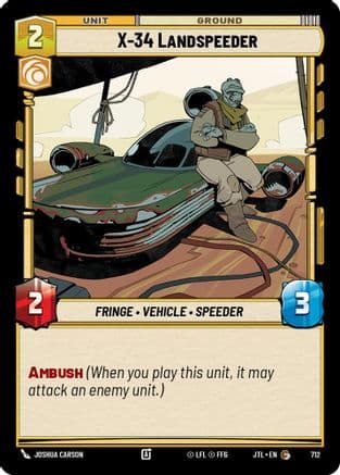 X-34 Landspeeder (Foil) — Jump to Lightspeed Star Wars: Unlimited card by Joshua Carson