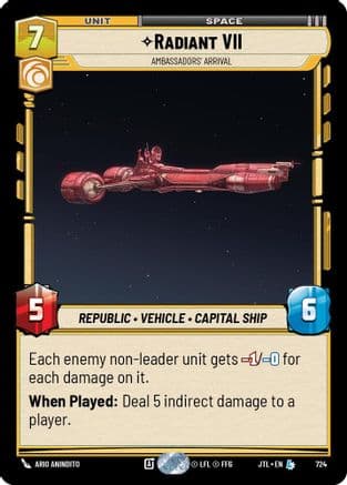 Radiant VII - Ambassadors' Arrival (Foil) — Jump to Lightspeed Star Wars: Unlimited card by Ario Anindito