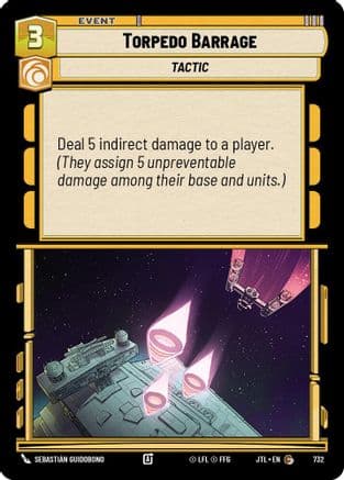 Torpedo Barrage (Foil) — Jump to Lightspeed Star Wars: Unlimited card by Sebastián Guidobono