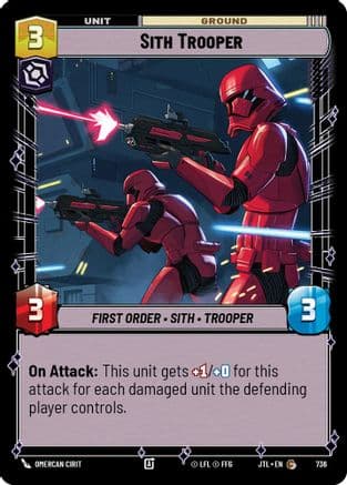 Sith Trooper (Foil) — Jump to Lightspeed Star Wars: Unlimited card by Omercan Cirit