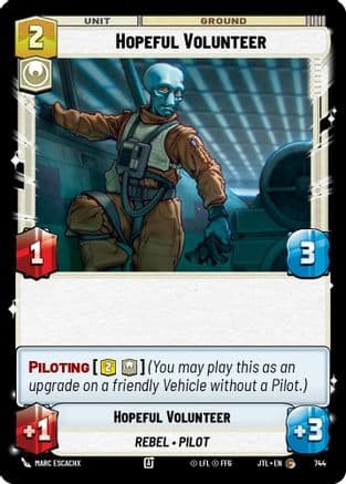 Hopeful Volunteer (Foil) — Jump to Lightspeed Star Wars: Unlimited card by Marc Escachx