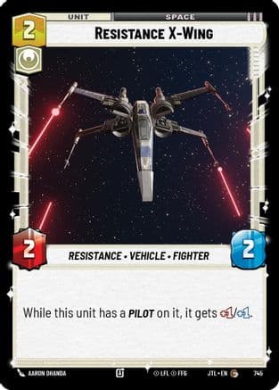 Resistance X-Wing (Foil) — Jump to Lightspeed Star Wars: Unlimited card by Aaron Dhanda