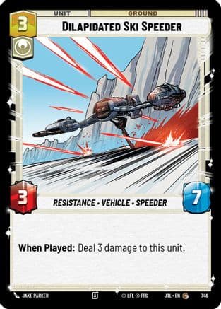 Dilapidated Ski Speeder (Foil) — Jump to Lightspeed Star Wars: Unlimited card by Jake Parker