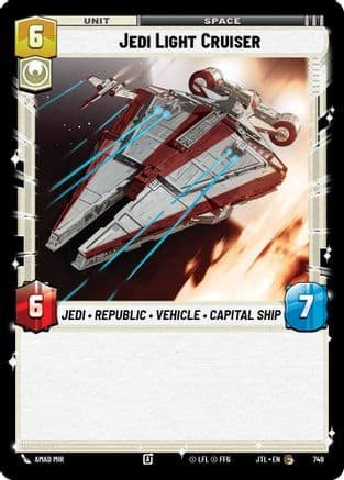 Jedi Light Cruiser (Foil) — Jump to Lightspeed Star Wars: Unlimited card by Amad Mir