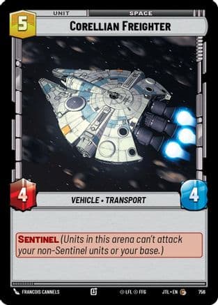 Corellian Freighter (Foil) — Jump to Lightspeed Star Wars: Unlimited card by Francois Cannels