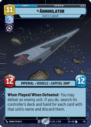 Annihilator - Tagge's Flagship (Hyperspace Foil) — Jump to Lightspeed Star Wars: Unlimited card by Marko Fiedler