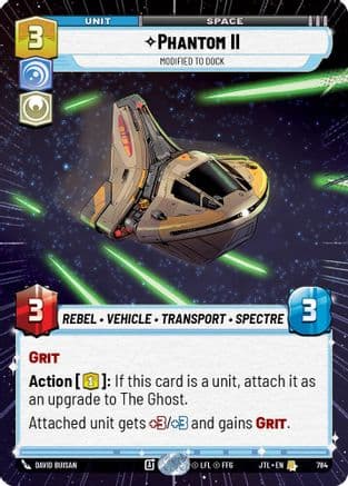 Phantom II - Modified to Dock (Hyperspace Foil) — Jump to Lightspeed Star Wars: Unlimited card by David Buisan