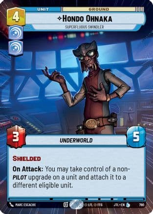 Hondo Ohnaka - Superfluous Swindler (Hyperspace Foil) — Jump to Lightspeed Star Wars: Unlimited card by Marc Escachx