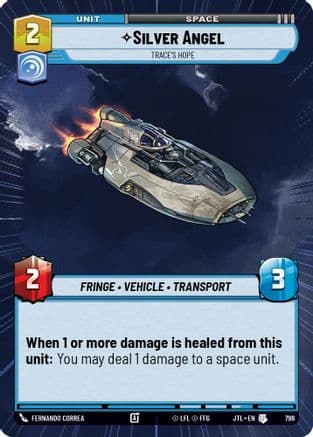 Silver Angel - Trace's Hope (Hyperspace Foil) — Jump to Lightspeed Star Wars: Unlimited card by Fernando Correa