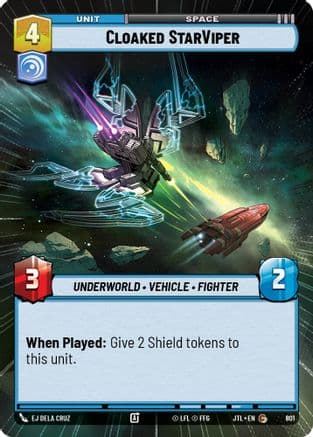 Cloaked StarViper (Hyperspace Foil) — Jump to Lightspeed Star Wars: Unlimited card by EJ Dela Cruz
