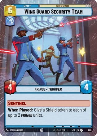 Wing Guard Security Team (Hyperspace Foil) — Jump to Lightspeed Star Wars: Unlimited card by Omercan Cirit