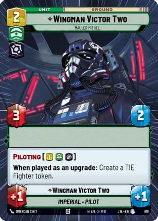 Wingman Victor Two - Mauler Mithel (Hyperspace Foil) — Jump to Lightspeed Star Wars: Unlimited card by Omercan Cirit