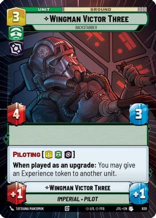 Wingman Victor Three - Backstabber (Hyperspace Foil) — Jump to Lightspeed Star Wars: Unlimited card by Tatsiana Maksimuk