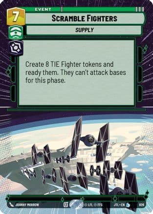 Scramble Fighters (Hyperspace Foil) — Jump to Lightspeed Star Wars: Unlimited card by Johnny Morrow