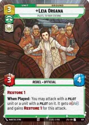 Leia Organa - Pilots, To Your Stations (Hyperspace Foil) — Jump to Lightspeed