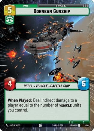Dornean Gunship (Hyperspace Foil) — Jump to Lightspeed Star Wars: Unlimited card by Amélie Hutt