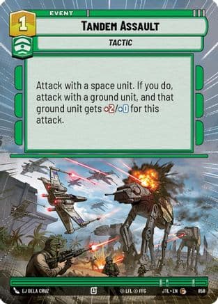 Tandem Assault (Hyperspace Foil) — Jump to Lightspeed Star Wars: Unlimited card by EJ Dela Cruz