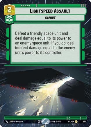 Lightspeed Assault (Hyperspace Foil) — Jump to Lightspeed Star Wars: Unlimited card by Johnny Morrow