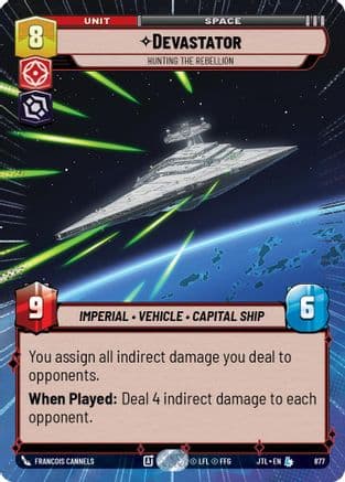 Devastator - Hunting the Rebellion (Hyperspace Foil) — Jump to Lightspeed Star Wars: Unlimited card by Francois Cannels