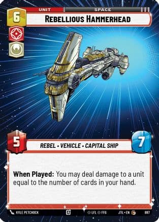 Rebellious Hammerhead (Hyperspace Foil) — Jump to Lightspeed Star Wars: Unlimited card by Kyle Petchock