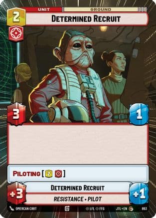 Determined Recruit (Hyperspace Foil) — Jump to Lightspeed Star Wars: Unlimited card by Omercan Cirit