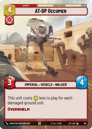 AT-DP Occupier (Hyperspace Foil) — Jump to Lightspeed Star Wars: Unlimited card by Christian Papazoglakis