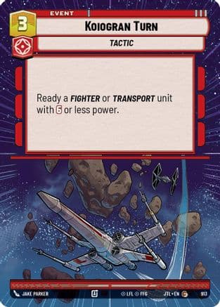 Koiogran Turn (Hyperspace Foil) — Jump to Lightspeed Star Wars: Unlimited card by Jake Parker